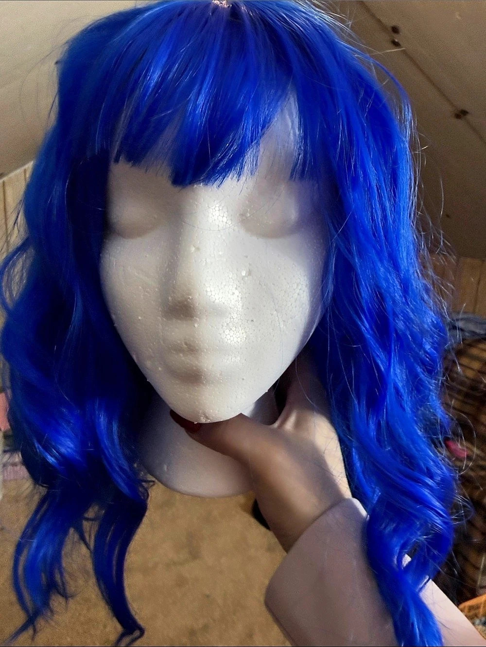 Blue Wavy Wig Like New